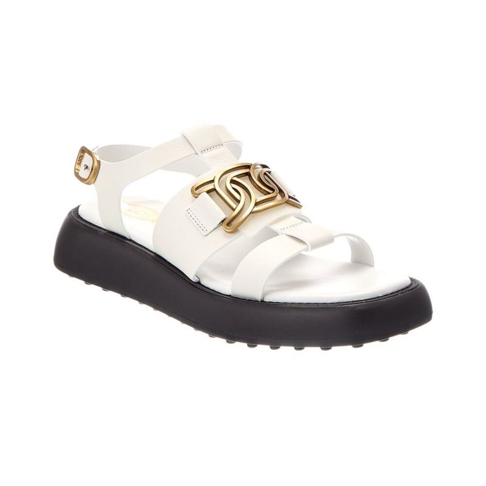 Tod's Leather Sandal, White